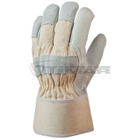   Munkavédelmi  Kesztyű Szürke-fehér színmarhabőr tenyér, vászon kézhát 280  10/XL