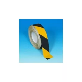   Munkavédelmi  Jelzőszalag fekete-sárga, öntapadó, csúszásgátló 25mm/18,3m JSA017019