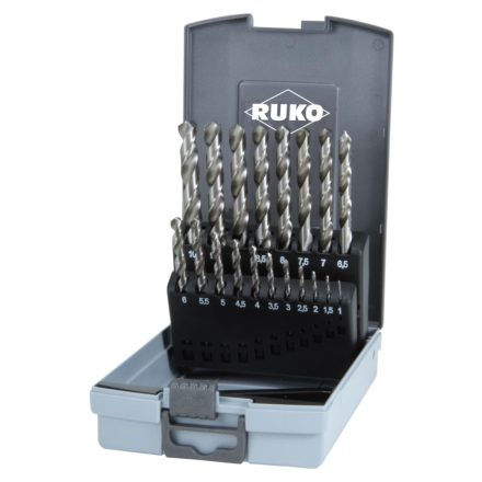 RUKO  214214RO Csigafúró készlet 19 részes, HSS-G 1,0-10,0mm (0,5mm)