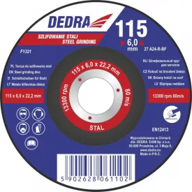   Dedra F1321 Tisztítótárcsa  FÉM / ACÉL sík 115x6,0x22,23mm
