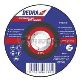   Dedra F1322 Tisztítótárcsa  FÉM / ACÉL sík 125x6,0x22,23mm