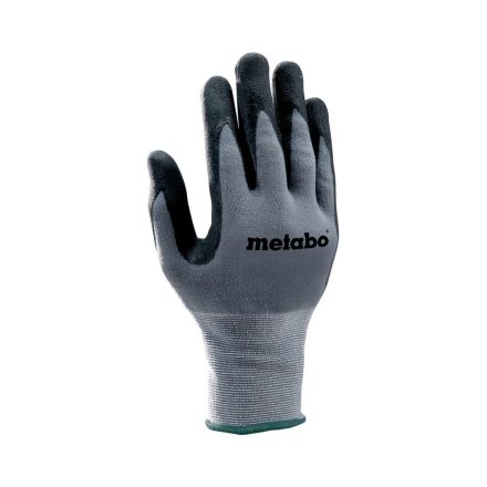 METABO  623759000 Munkavédelmi kesztyű  szürke, nitril/PU ujjvégig mártott  9/L