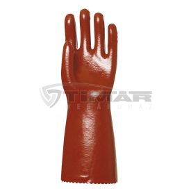   Munkavédelmi  Kesztyű Bordó 40cm hosszú PVC mártott, sav-, lúg-, olajálló 3640  10/XL