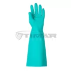 Munkavédelmi  Kesztyű Zöld 45cm hosszú érdesített nitril, sav-, lúg-, olaj-, zsír-, vegyszerálló 5540  10/XL