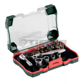 METABO  626701000 Bit-és racsnis készlet 26 részes
