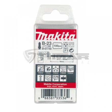 Makita  B-07749 Szúrófűrészlap fémre L80mm Z14 B23 100 db