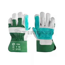   Munkavédelmi  Rakodókesztyű zöld-szürke marhahasíték 154L  12/XXXL