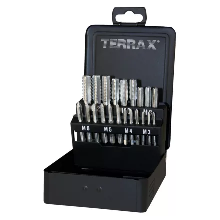 TERRAX  A245006 Kézi menetmetsző HSS  21db-os