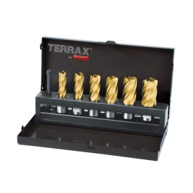   TERRAX  A108820T Magfúró készlet 7 részes HSS-TiN, Weldon szárral 19mm (3/4˝)