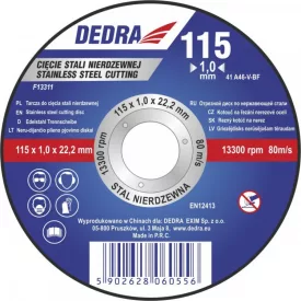 Dedra F13322 Vágótárcsa INOX sík 125x1,5x22,2mm
