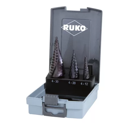 Ruko  101026FRO HSS-TiAIN Lépcsős fúró készlet 3 részes