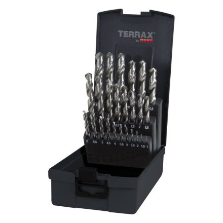 TERRAX  A214215RO Fémfúrószár készlet 25 részes, HSS-G 1,0-13,0mm (0,5mm)