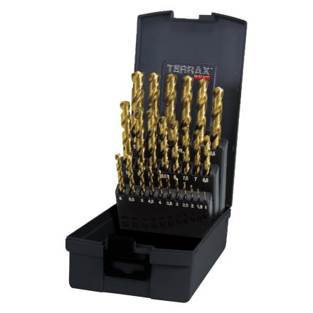 TERRAX  A250215TRO Fémfúrószár készlet 25 részes, HSS-G TiN 1,0-13,0mm (0,5mm)