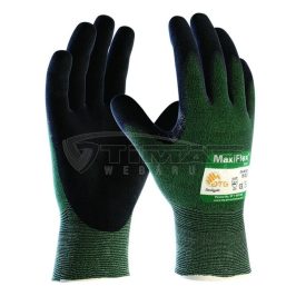   Munkavédelmi  Kesztyű ATG 34-8743 MaxiFlex Cut Zöld nitril mártott, vágásbiztos  8/M