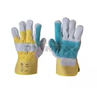 Munkavédelmi  Kesztyű Szürke-sárga marhahasíték, vászon kézhát 232  12/XXXL