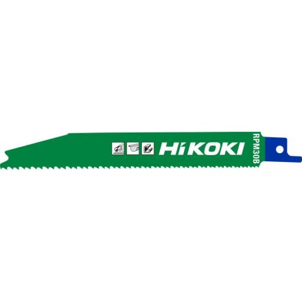 Hikoki  752018 Orrfűrészlap RPM30B 150/128,5mm/8-14tpi ALU/FÉM/ACÉL/ÜVEGGYAPOT/MŰANYAG/FA  /5db