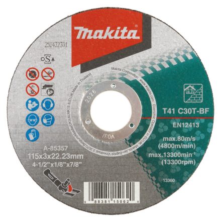 Makita  A-85357 Vágótárcsa 115x3,0x22,2mm Kő