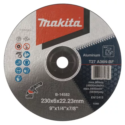 Makita  B-14582 Tisztítótárcsa  ALU, 230x22,23mm, 6,0mm vastag