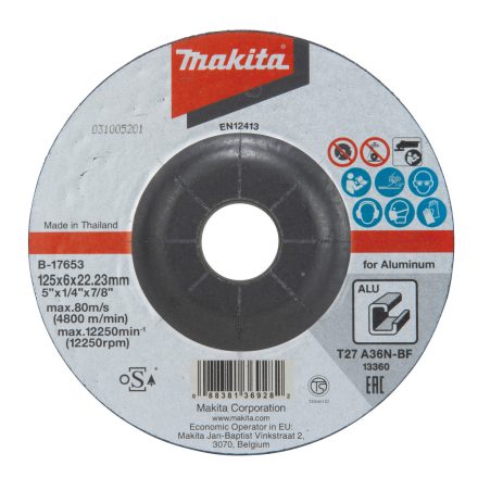 Makita  B-17653 Csiszolótárcsa ALU 125x6mm