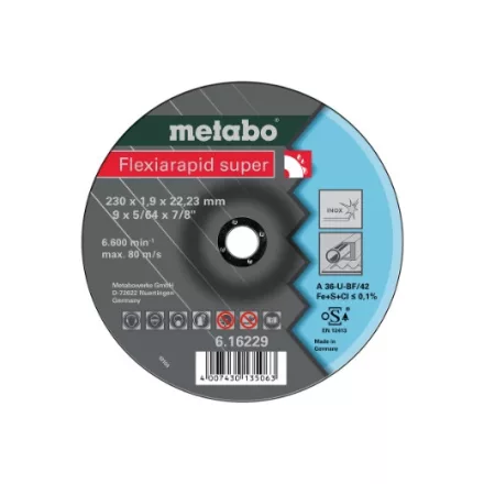 Metabo  616229000 Flexiarapid super vágótárcsa 230x1,9x22,23mm INOX/ACÉL