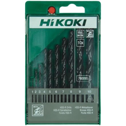 Hikoki  780095 Fémfúrószár készlet HSS-R 10db-os 1-10mm