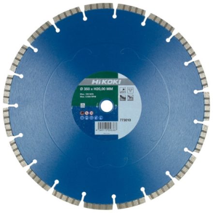 Hikoki  773010 Gyémánt vágótárcsa szegmentált (10mm) BETON/TÉGLA/GRÁNIT 350x20mm