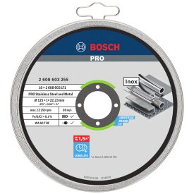   Bosch 2608603255 PRO Inox and Metal vágótárcsa 125x1,0mm x22,23mm INOX 10db-os fémdobozos