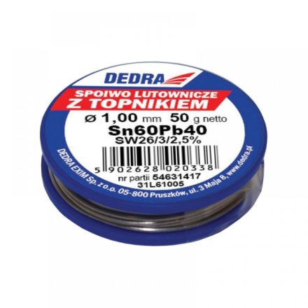 Dedra  31L61005 Forrasztó cin folyasztószerrel 1,0 mm 50 g
